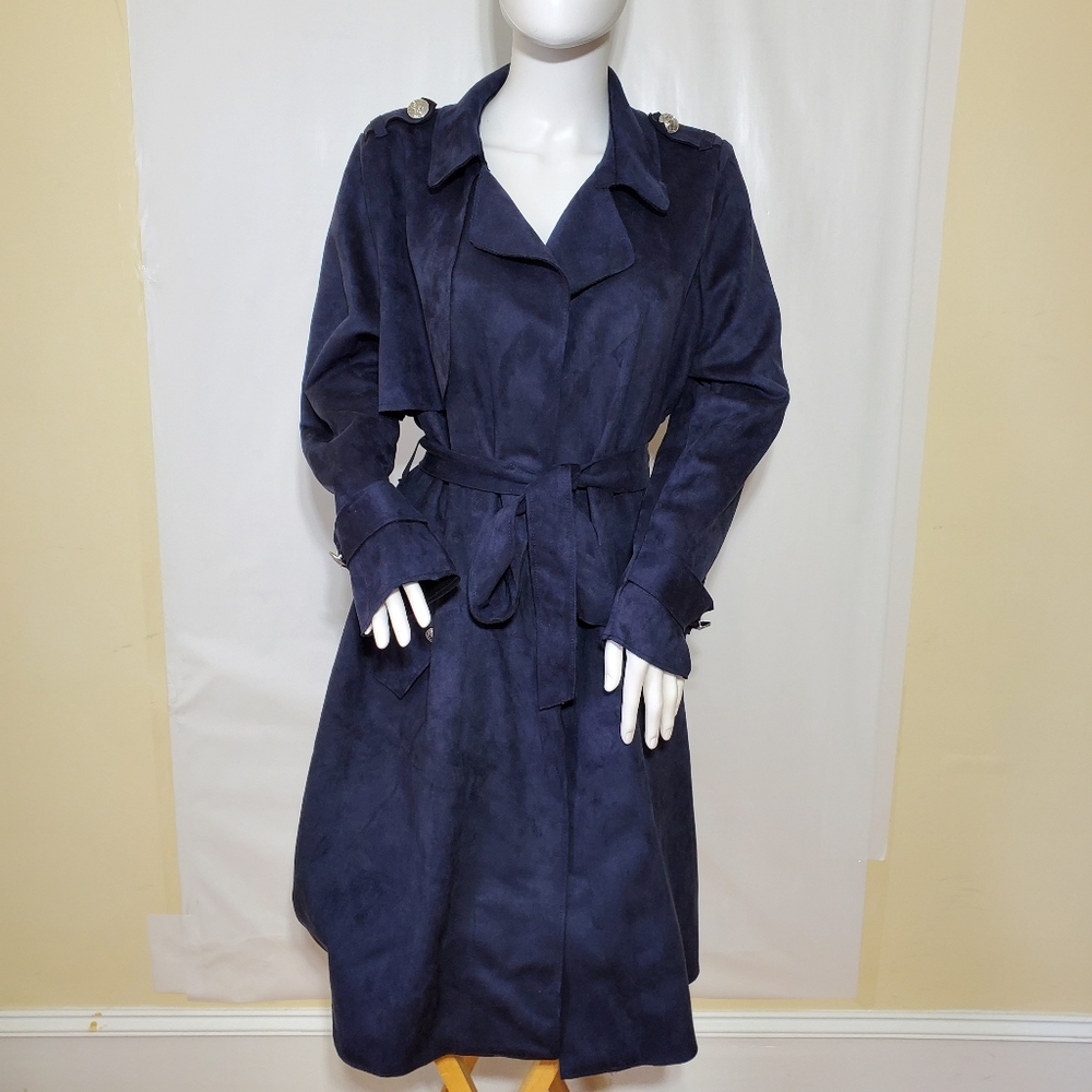 NYGARD Trench coat faux suede blue color Size M/M